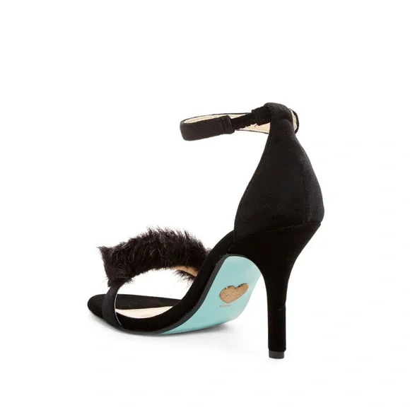 EUC | Betsey Johnson | Nolte Velvet Fuzzy Heels - Picture 3 of 7